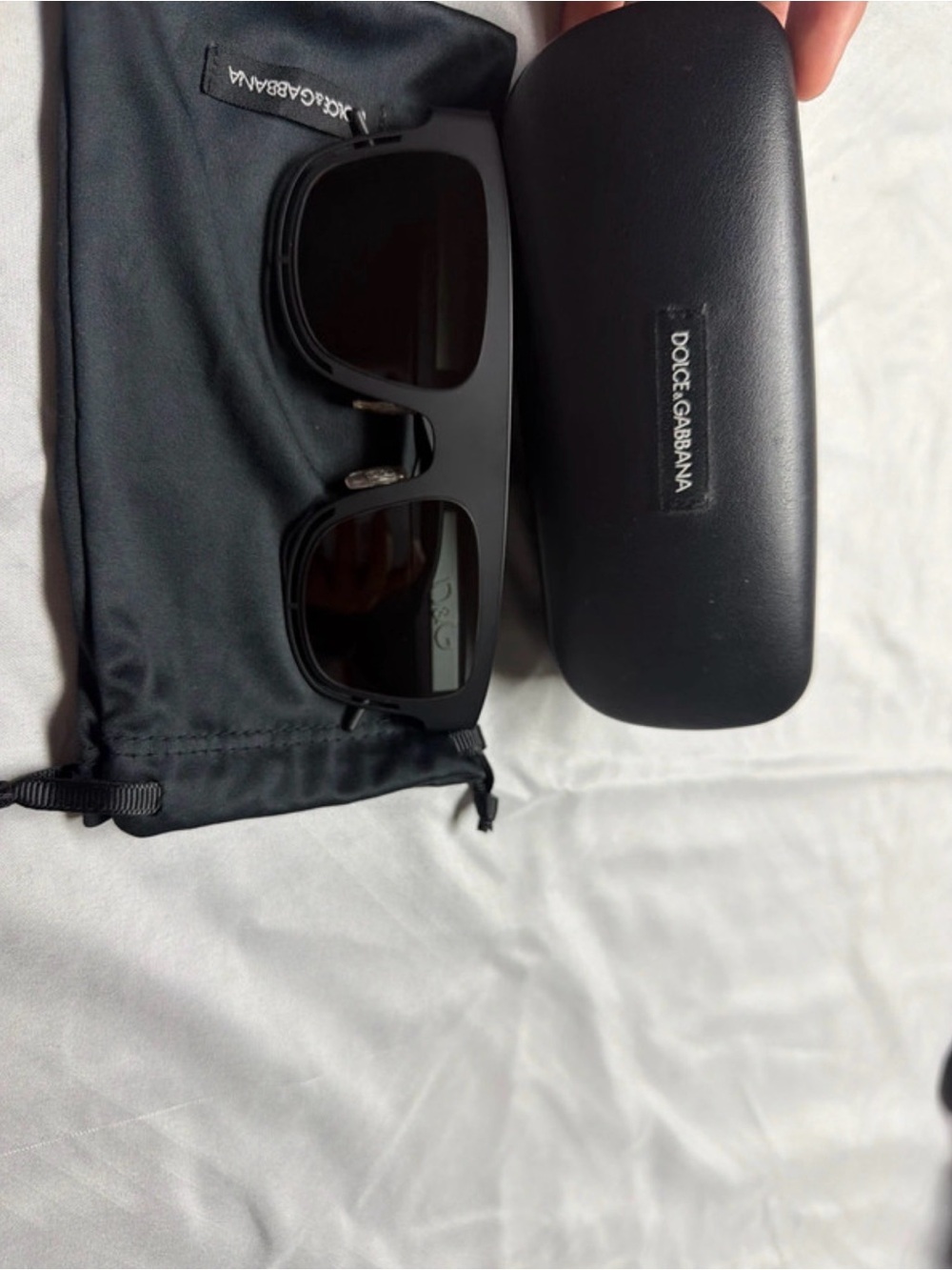 Dolce & Gabbana Matte Black Sunglasses with Branded Case